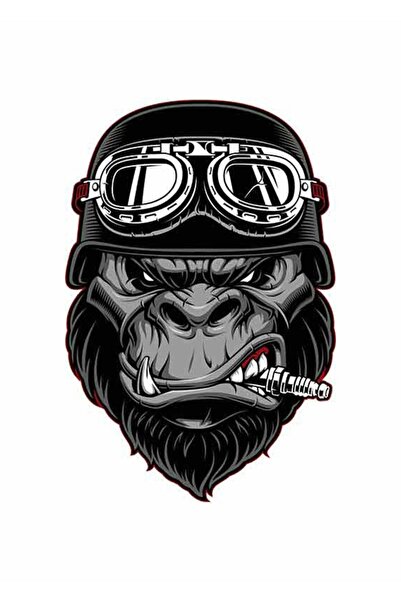 HMNL Kızgın Goril Oto, Motorsiklet, Kask, Laptop Sticker 13x9 Cm