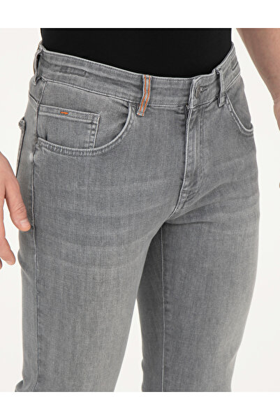 Pierre Cardin PİERRE CARDİN DOKUMA KUMAŞ SLİM FİT DENİM PANTOLON -GRİ