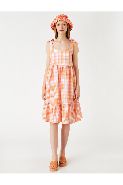 Koton Gingham vzorované midi šaty