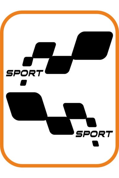 HMNL Yan Sport Damalı Oto Sticker Sağ-Sol Takım 2 Adet Siyah 30*16 Cm Miss Shop