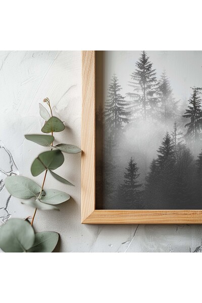 STARYUNA Ahşap Çerçeveli 3'lü Siyah Beyaz Manzara Tablo Yuna6