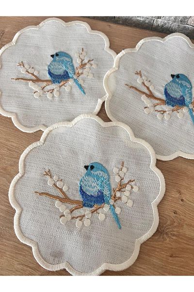 Nakışkonsept Bird Patterned Cocktail Napkin