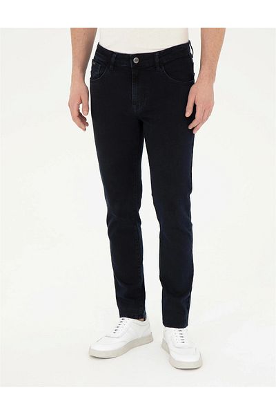Pierre Cardin PİERRE CARDİN Woven Slim Fit Denim Trousers - Navy Blue