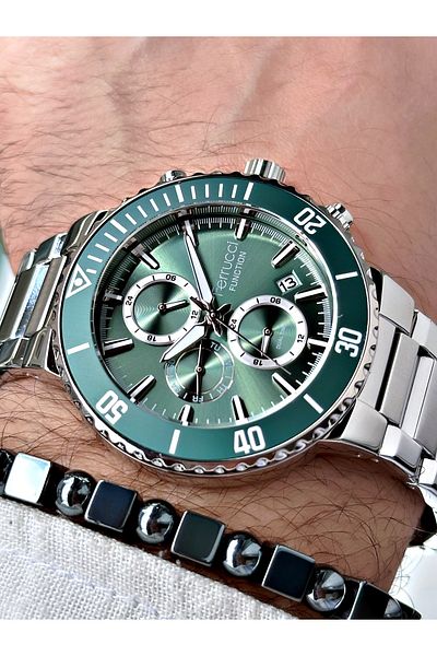 Ferrucci men's Silver Colored Steel Watchband + Bracelet Gift
