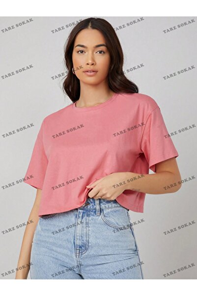 Tarzsokak Tricou unisex cu imprimeu supradimensionat drept Crop