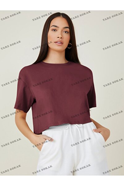 Tarzsokak Tricou unisex cu imprimeu supradimensionat drept Crop