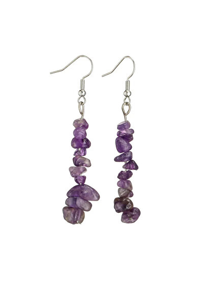 Kusakli Doğaltaş Sallantılı Küpe (6cm)