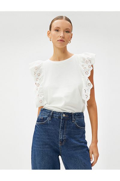 Koton T-Shirt aus Baumwolle mit Muschelsaum