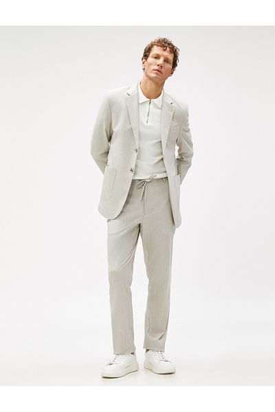 Koton Sommerjacke, Blazer, Leinenmischung, geknöpft, mit Taschendetail