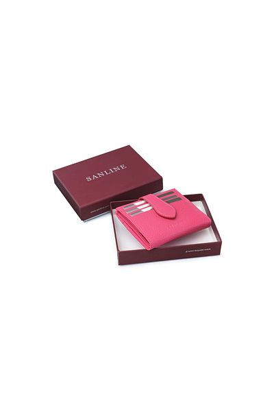 SANLINE Πορτοφόλι Unisex από γνήσιο δέρμα Fuchsia 800 - Εμφάνιση θήκης κάρτας