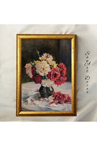 Sanart Pictură vintage cu rame, pictură în ulei, pictură înrămată, decor arti...