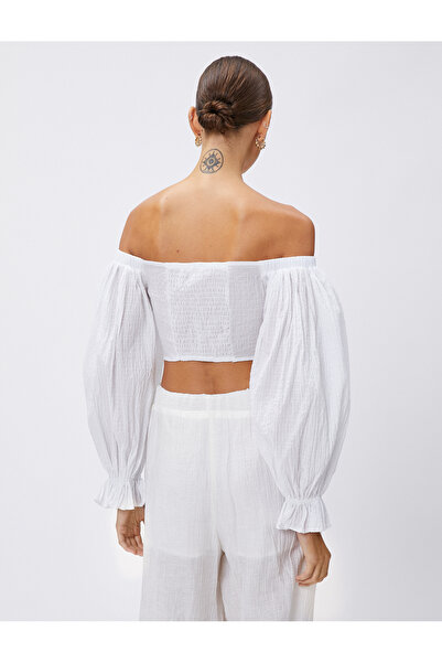 Koton Halenka s balónkovým rukávem s odříznutým ramenem