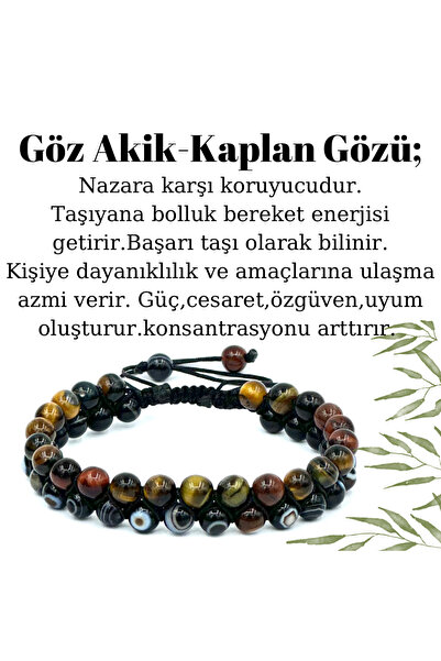 GÜMÜŞ VE TAŞ EVİ Göz Akik-Kaplan Gözü Bileklik