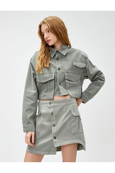 Koton Mini Denim Skirt with Pocket Detail