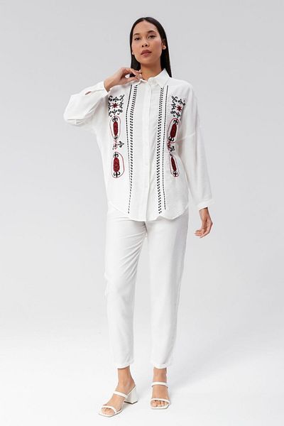 BAJAR Viscose Linen Set - Embroidery Detail