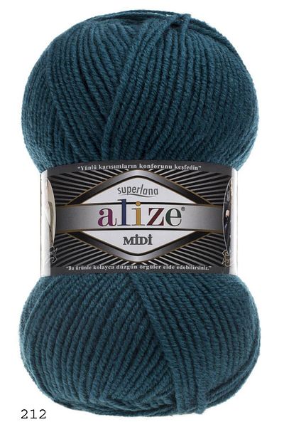 Alize Petrol 212 Süperlana Midi - Κλωστή γιλέκο και ζακέτα και πουλόβερ Beanie