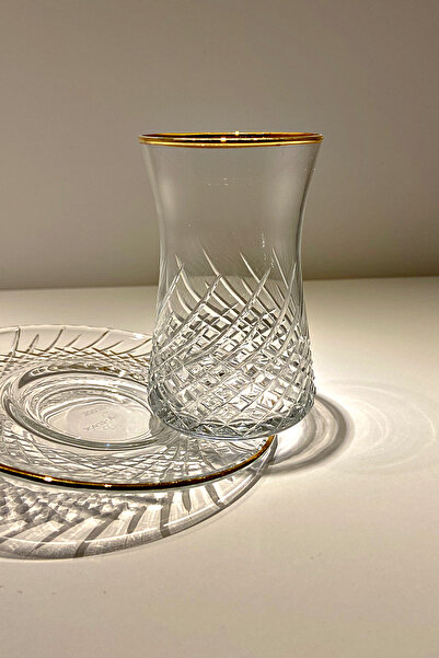 Paşabahçe Heybeli Altın Yaldızlı 6 Kişilik 12 Parça Çay Seti 160cc 42361 Safi...