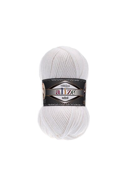 Alize White Midi Superlana - 55 fire de tricotat manual pentru vestă, cardiga...