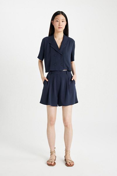 DeFacto Shorts mit hoher Taille und kurzem Bein aus Leinenmischung - C3829AX24HS