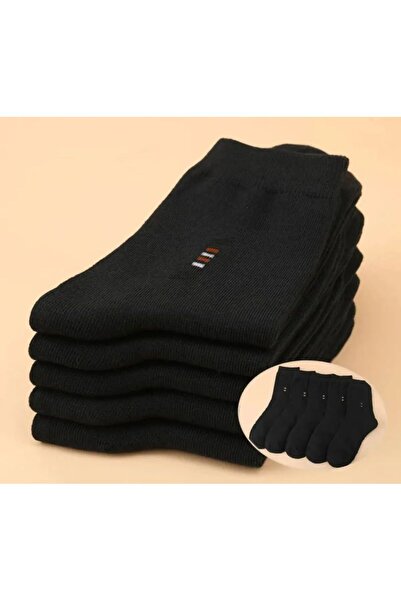 İkonik Socks 6 чифта безшевни мъжки черни дълги чорапи от висок клас