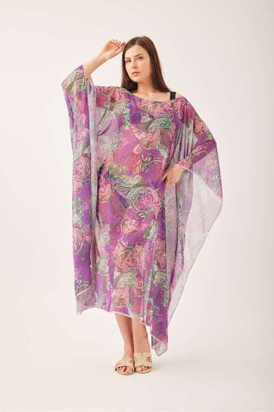 MY NEFTİ Lilac Patterned Pareo