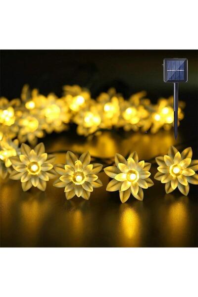 buradanaldım Solar 7 Metre 50 Led Papatya Günışığı Renk Dış Mekan Işıkları, G...
