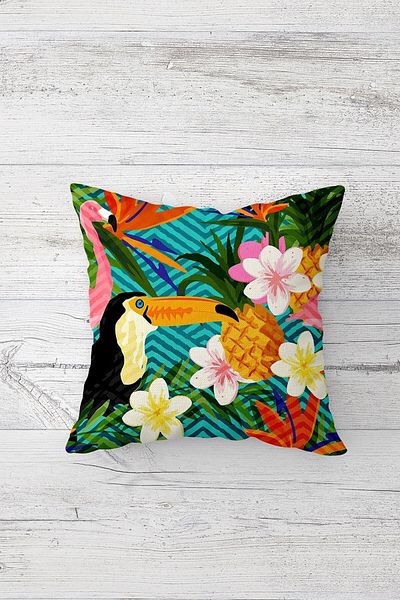 on the clouds Botanical Patterned Double Sided Printed Hidden Zippered Pillowcase Throw Pillow Seat Pillowcase