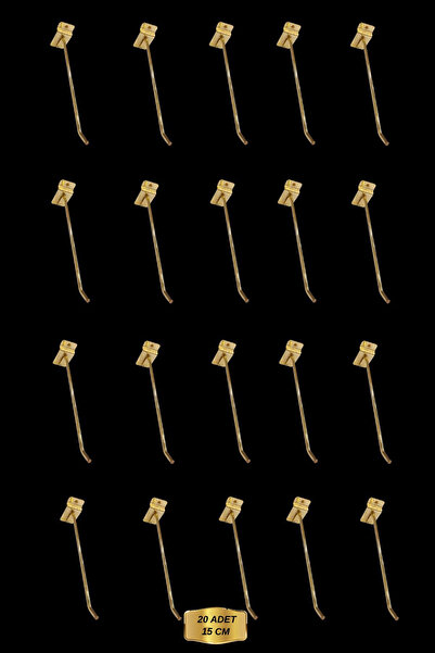 Manken İstanbul Yüksek Kalite Gold Kaplama 20 Adet 15 Cm Kanallı Pano Kancası...