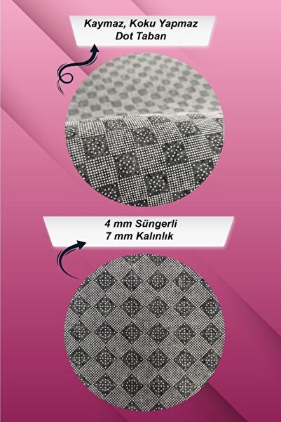 Viva Weaver's Kaymaz Taban Makinede Yıkanabilen Yuvarlak Mutfak Halısı Ar996