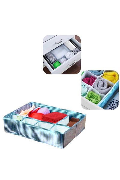 Piev Συρταριέρα 7 θέσεων Organizer Organizer Μπλε ριγέ