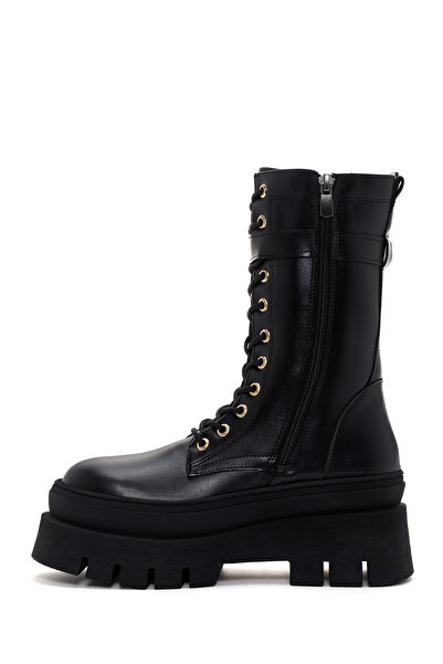 Derimod Γυναικείες μπότες με μαύρο φερμουάρ και χοντρή σόλα