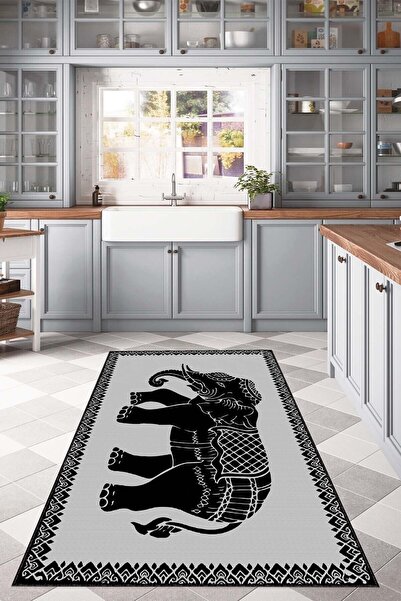 Viva Home Kaymaz Tabanlı Makinede Yıkanabilir Leke Tutmaz Filli Mutfak Halısı...
