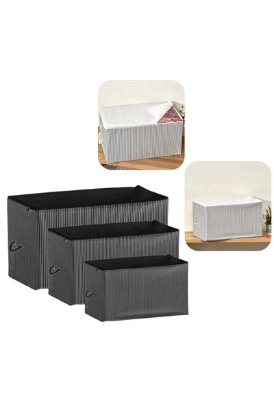 Piev Organizer με φερμουάρ Midi Maxi Mega Σετ 3 τεμαχίων με μαύρη ρίγα