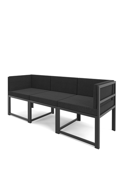 Wood House Petek 3'lü Koltuk Takımı Siyah (MUTFAK,BAHÇE,BALKON,OTURMA ODASI)