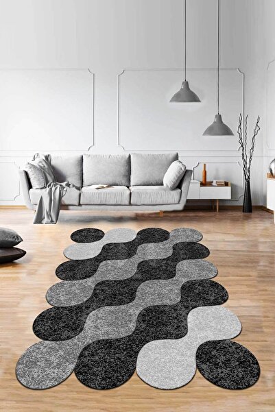 NeluxHome Lazer Kesim Makinede Yıkanabilen Kaymaz Dekoratif Halı Ar316