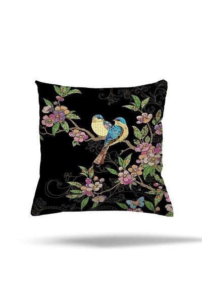 on the clouds Zippered Pillow Case Bird Tree Pattern Throw Pillow Case Seat Pillow Case