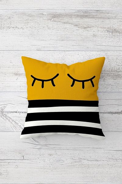 on the clouds Striped Eye Patterned Hidden Zippered Throw Pillow Cover Sofa Pillow Cover Set (4pcs)