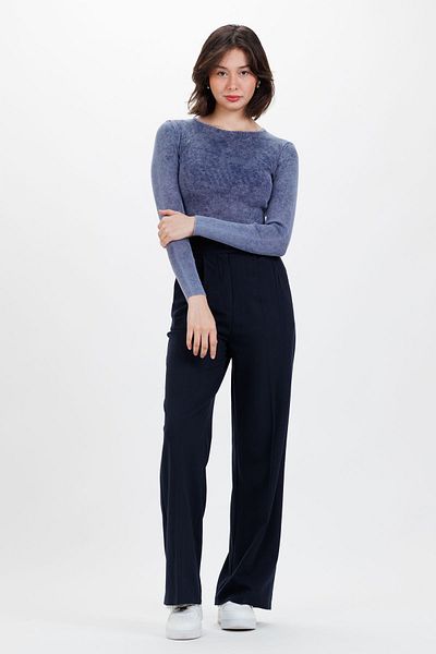 Ecrou Pulover crop pentru femei Indigo Pale Effect