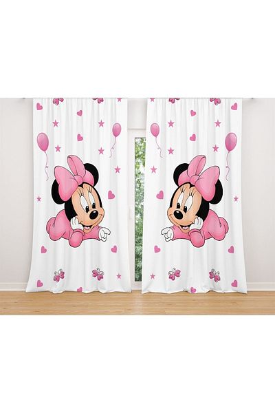 EVPANYA Perdele pentru cameră pentru copii cu model Minnie (preț cu o singură aripă)