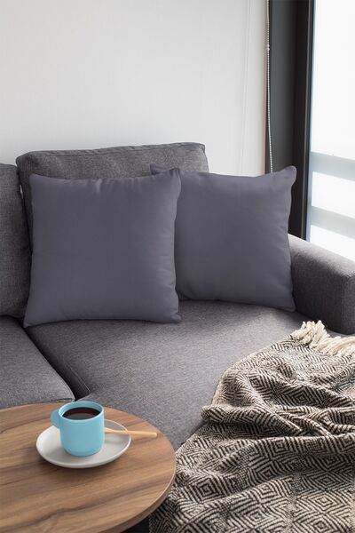 Viva Home 2-комплект 43x43 см, сірий преміум-шовк, декоративна двостороння на...