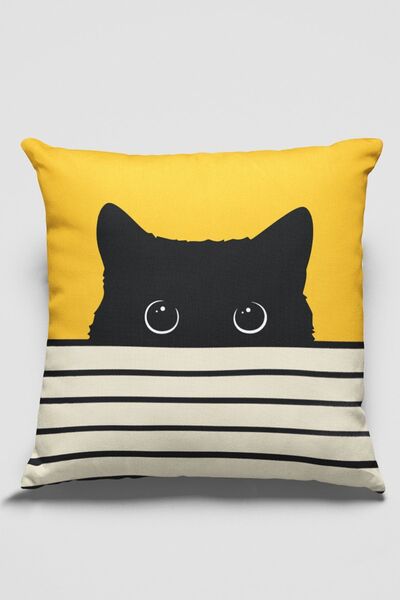 Lizia Home Premium Thai Feather Woven Cat Fabric Double Sided Throw Pillow Pillow Case 43x43cm Krl064