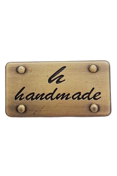 angel çanta aksesuar Accesoriu pentru geantă Angel Handmade - Etichetă metalică scrisă, farfurie 3,7x2 cm, culoare antică ornamentală