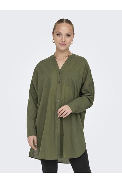 ONLY Hemd ONLAPELDOORN SOLID V-NECK L/S SHIRT NOOS