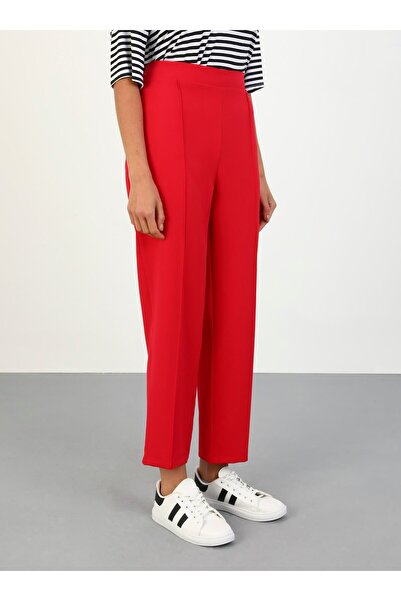 Benin Red Benin Stitching Detailed Trousers