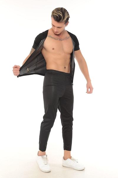 SAUNA SUIT Maximum Leggings and Zippered Short Sleeve Set