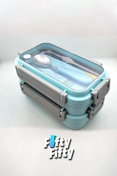 Vagonlife 1200 ML Stainless Steel-Metal Lunch Box - Two Layers, Three Compartments - FFLBOX2215