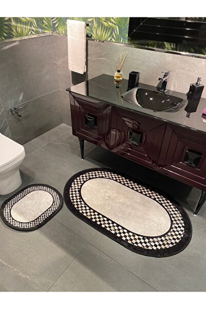 Brillant Lateks Taban Saçaksız (70X110 - 70X50) Ikili Banyo Paspas Takımı