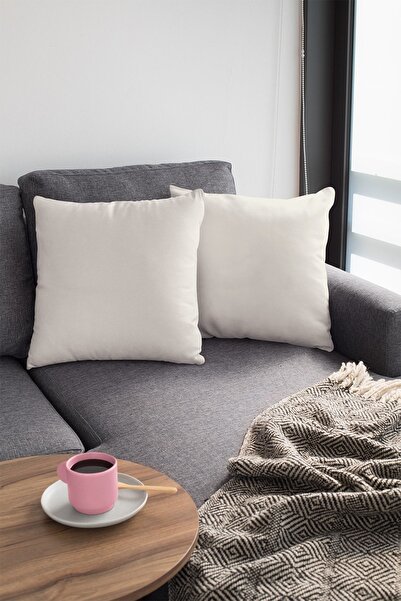 Viva Home 2-компонентен 43x43cm Екру конски косми тапицерия Премиум плат Деко...