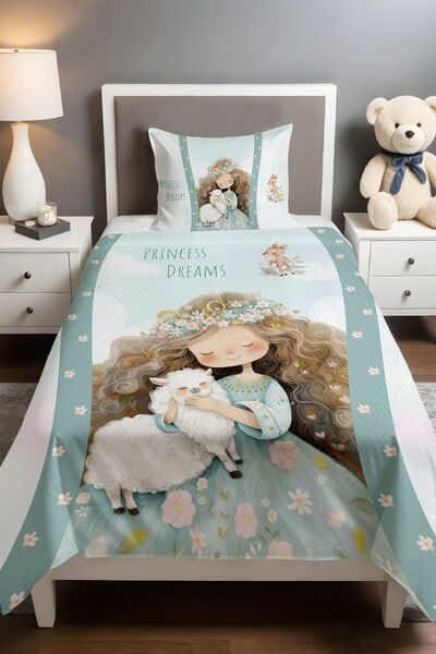 EVPANYA طقم بيكيه بتصميم أميرة خروف (160×230 سم)