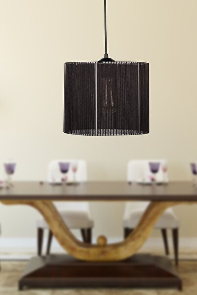 No:1 Round Single Chandelier Black 30x60